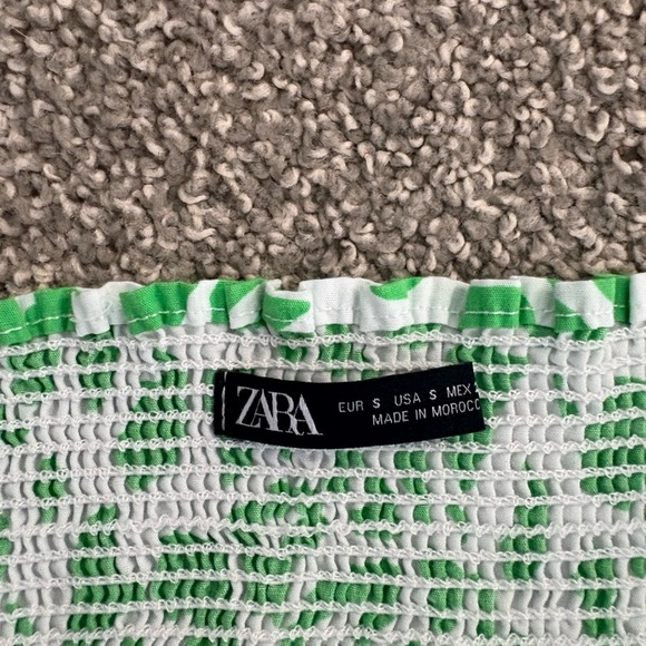 Zara Summer Smocked Square Neckline Printed Bodysuit Size Small - Picture 9 of 14